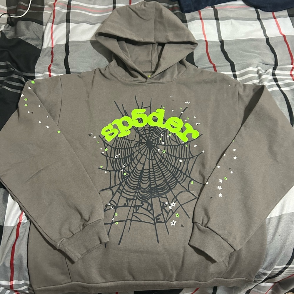 SP5DER SLATE GREY HOODIE SIZE XL BRAND NEW